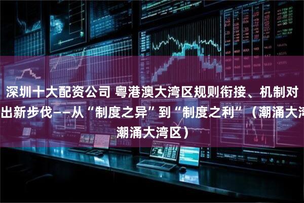 深圳十大配资公司 粤港澳大湾区规则衔接、机制对接迈出新步伐——从“制度之异”到“制度之利”(潮涌大湾区)