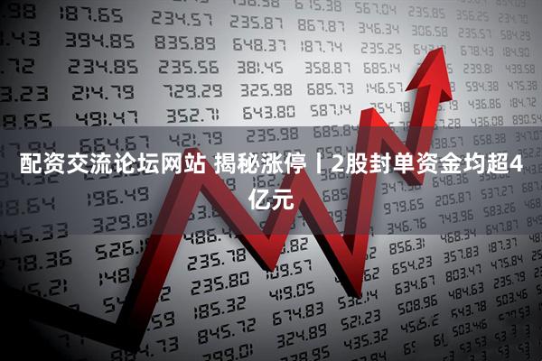 配资交流论坛网站 揭秘涨停丨2股封单资金均超4亿元